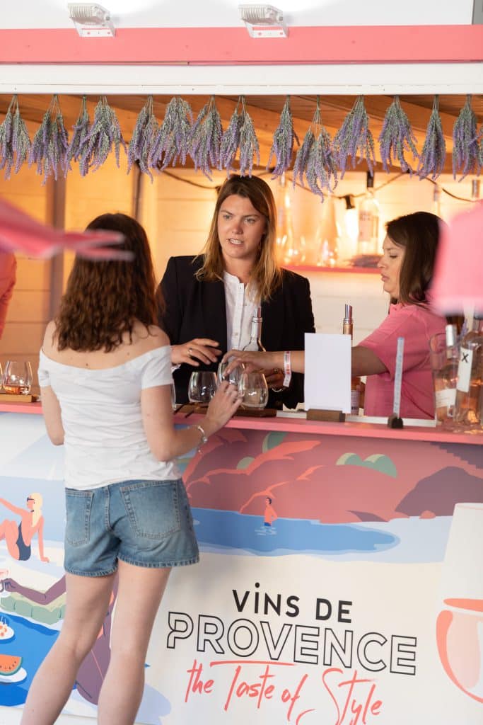 Women at a wine tasting event